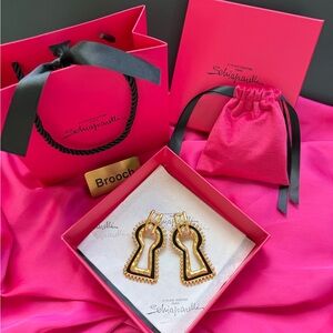 Schiaparelli Gold Keyhole Earrings